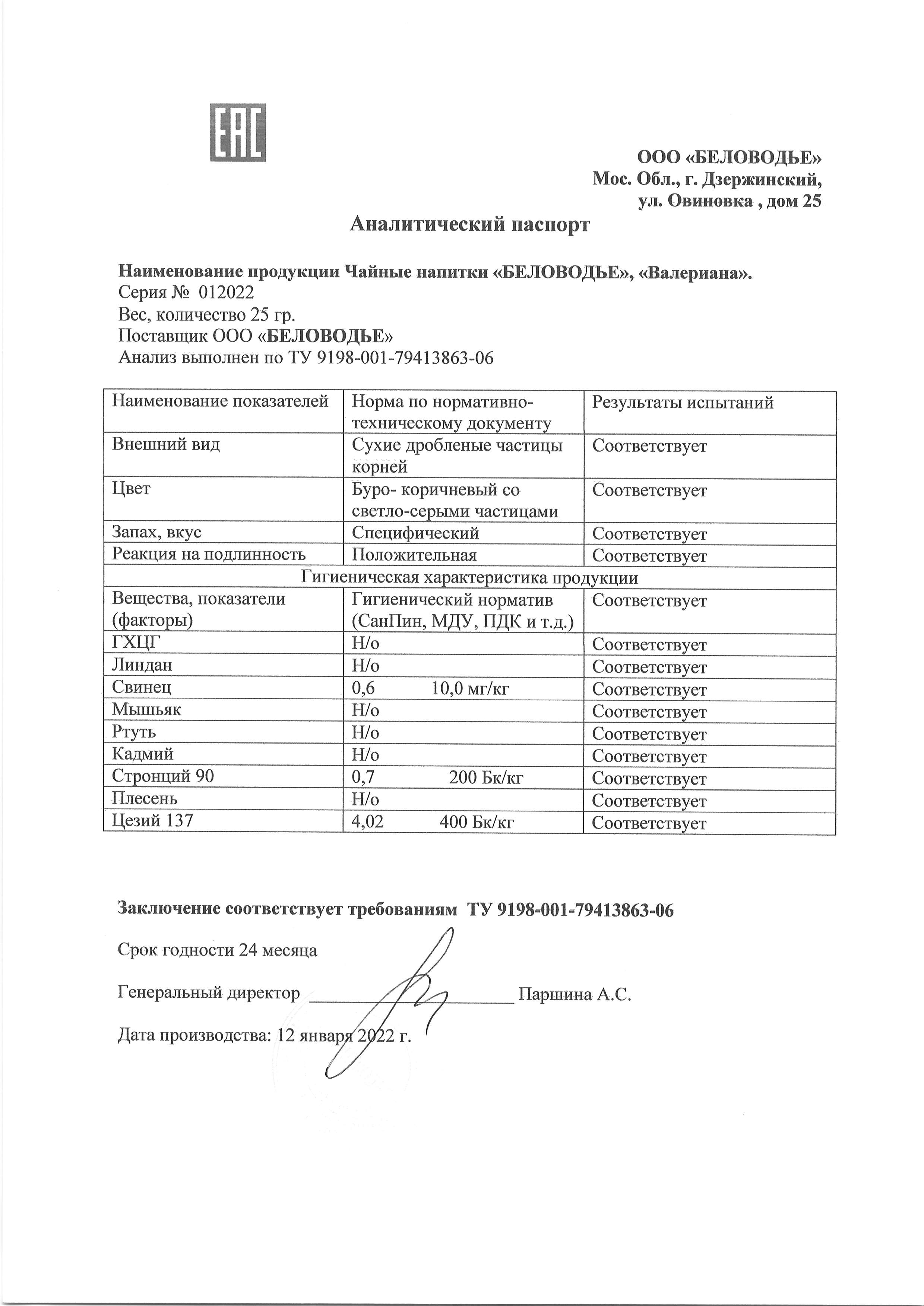 Паспорт №012022